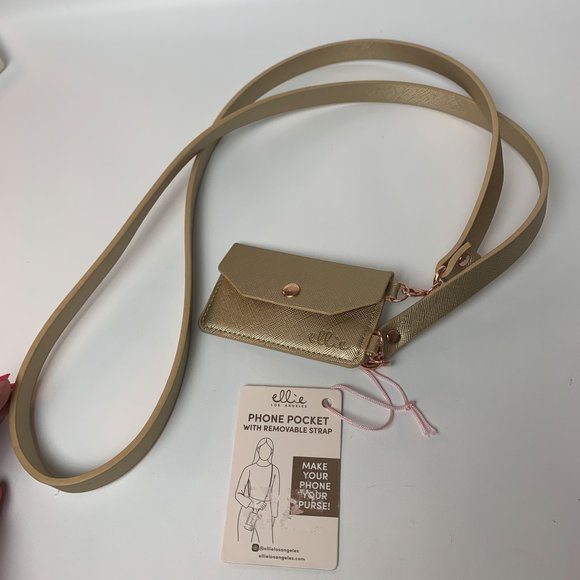 NEW Ellie gold phone pocket crossbody with removable strap - Picture 4 of 5